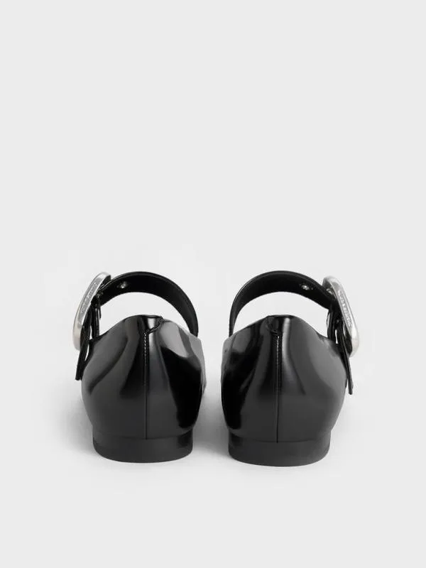 Women Masei GrommetStrap Mary Janes 8211 Black Box CHARLES and KEITH Flats