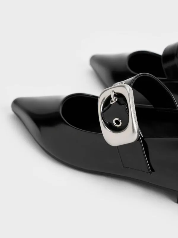 Women Masei GrommetStrap Mary Janes 8211 Black Box CHARLES and KEITH Flats