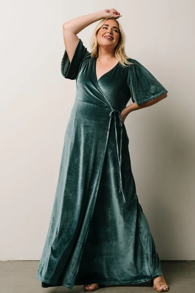 Women Maxi Dresses Baltic Born Meghan Velvet Wrap Maxi Dress Persian Blue Women Maxi Dresses Baltic Born Meghan Velvet Wrap Maxi Dress Persian Blue