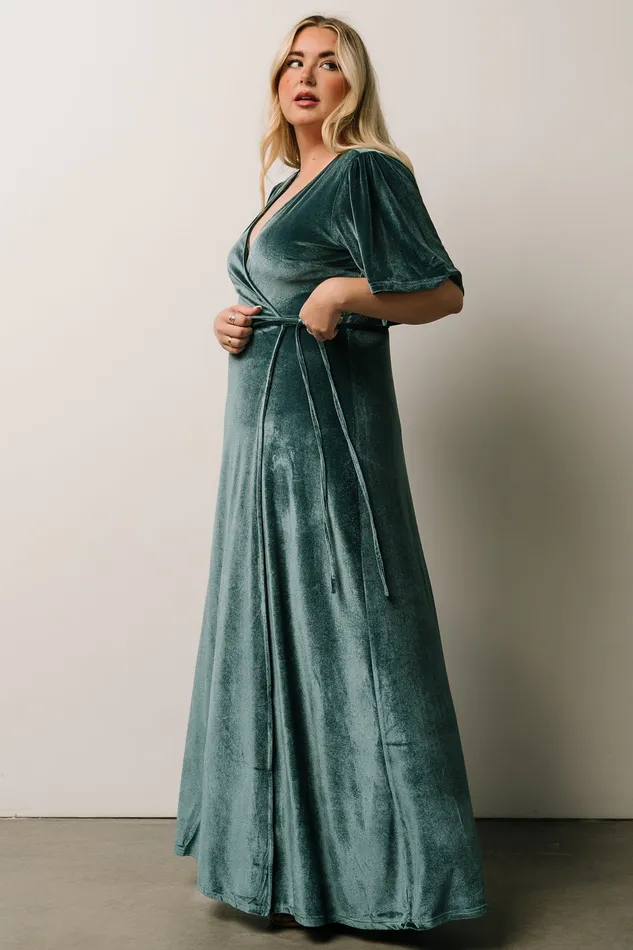 Women Maxi Dresses Baltic Born Meghan Velvet Wrap Maxi Dress Persian Blue Women Maxi Dresses Baltic Born Meghan Velvet Wrap Maxi Dress Persian Blue
