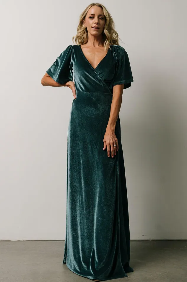 Women Maxi Dresses Baltic Born Meghan Velvet Wrap Maxi Dress Persian Blue Women Maxi Dresses Baltic Born Meghan Velvet Wrap Maxi Dress Persian Blue