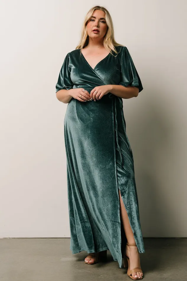 Women Maxi Dresses Baltic Born Meghan Velvet Wrap Maxi Dress Persian Blue Women Maxi Dresses Baltic Born Meghan Velvet Wrap Maxi Dress Persian Blue