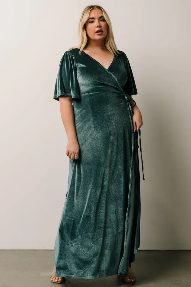 Women Maxi Dresses Baltic Born Meghan Velvet Wrap Maxi Dress Persian Blue Women Maxi Dresses Baltic Born Meghan Velvet Wrap Maxi Dress Persian Blue