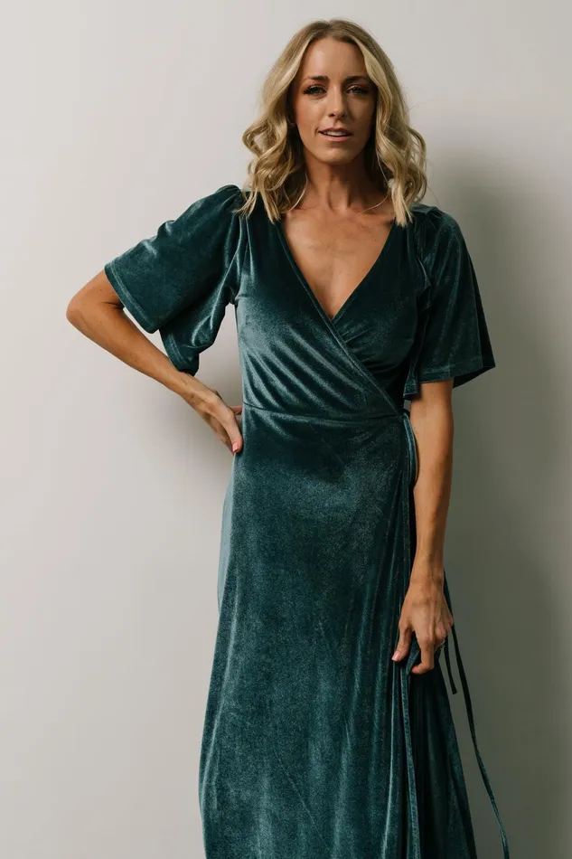 Women Maxi Dresses Baltic Born Meghan Velvet Wrap Maxi Dress Persian Blue Women Maxi Dresses Baltic Born Meghan Velvet Wrap Maxi Dress Persian Blue