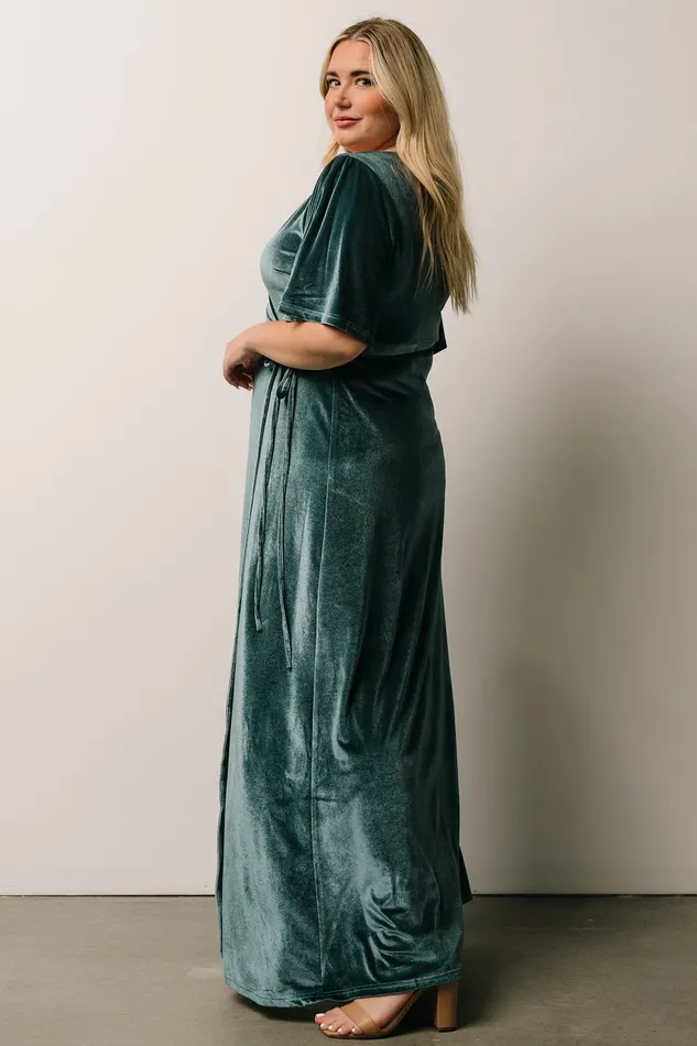 Women Maxi Dresses Baltic Born Meghan Velvet Wrap Maxi Dress Persian Blue Women Maxi Dresses Baltic Born Meghan Velvet Wrap Maxi Dress Persian Blue