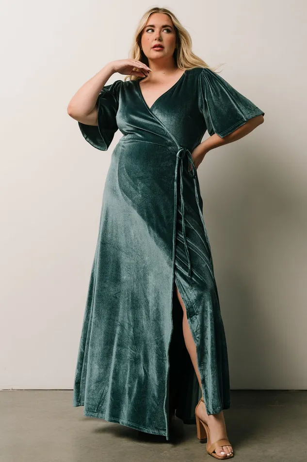 Women Maxi Dresses Baltic Born Meghan Velvet Wrap Maxi Dress Persian Blue Women Maxi Dresses Baltic Born Meghan Velvet Wrap Maxi Dress Persian Blue