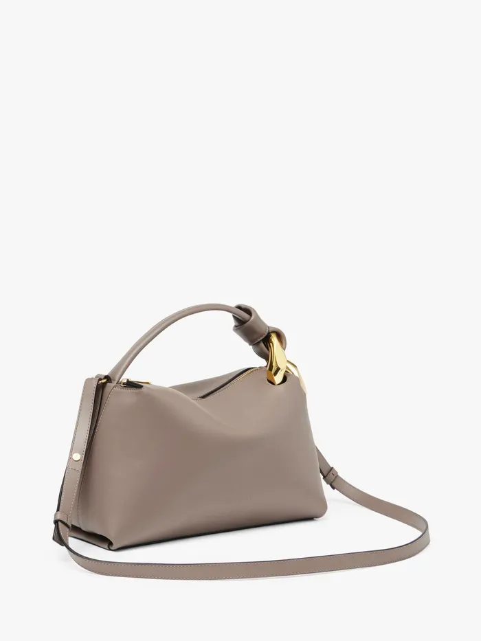 WomenMen Top Handle Bags JW Anderson JWA CORNER BAG 8211 LEATHER TOP HANDLE BAG Taupe