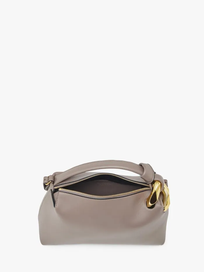 WomenMen Top Handle Bags JW Anderson JWA CORNER BAG 8211 LEATHER TOP HANDLE BAG Taupe