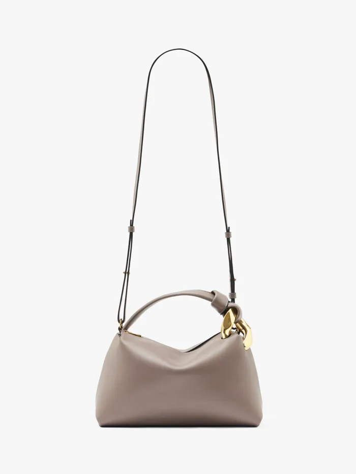 WomenMen Top Handle Bags JW Anderson JWA CORNER BAG 8211 LEATHER TOP HANDLE BAG Taupe