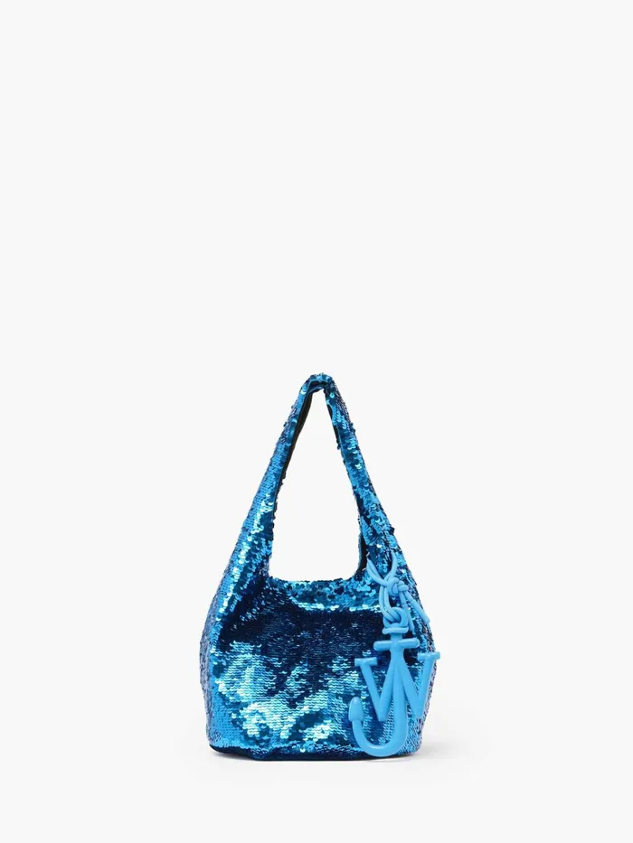WomenMen Tote Bags JW Anderson MINI SEQUIN SHOPPER 8211 TOP HANDLE BAG Aqua