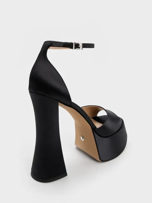 Women Michelle Recycled Polyester Platform Sandals 8211 Black CHARLES and KEITH Sandals