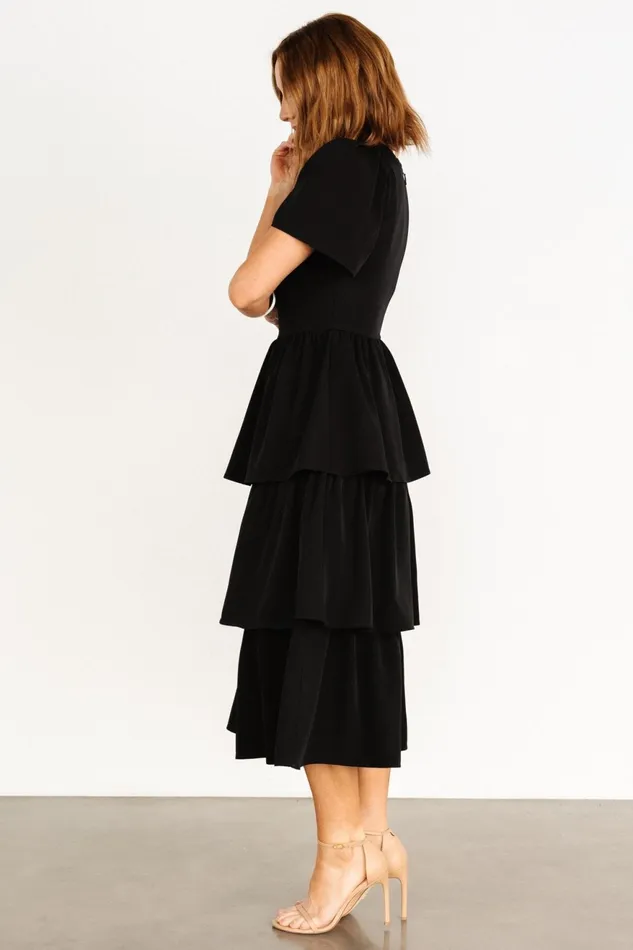 Women Midi Dresses Baltic Born Cadenza Tiered Maxi Dress Black