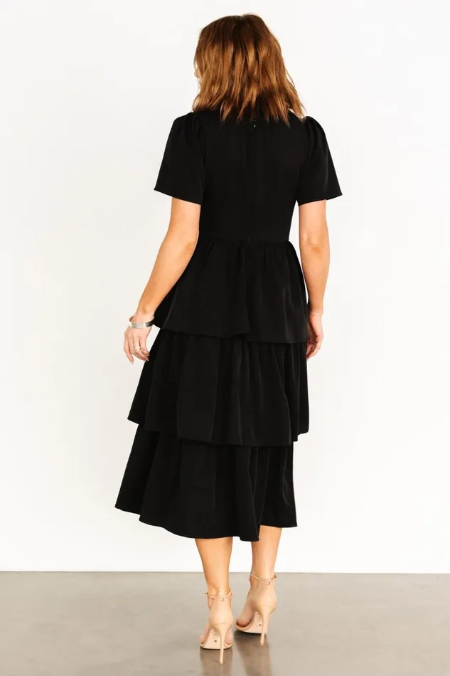 Women Midi Dresses Baltic Born Cadenza Tiered Maxi Dress Black