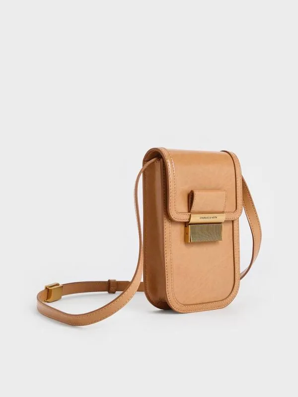 Women Mini Charlot Elongated Crossbody Bag 8211 Toffee CHARLES and KEITH Crossbody Bags