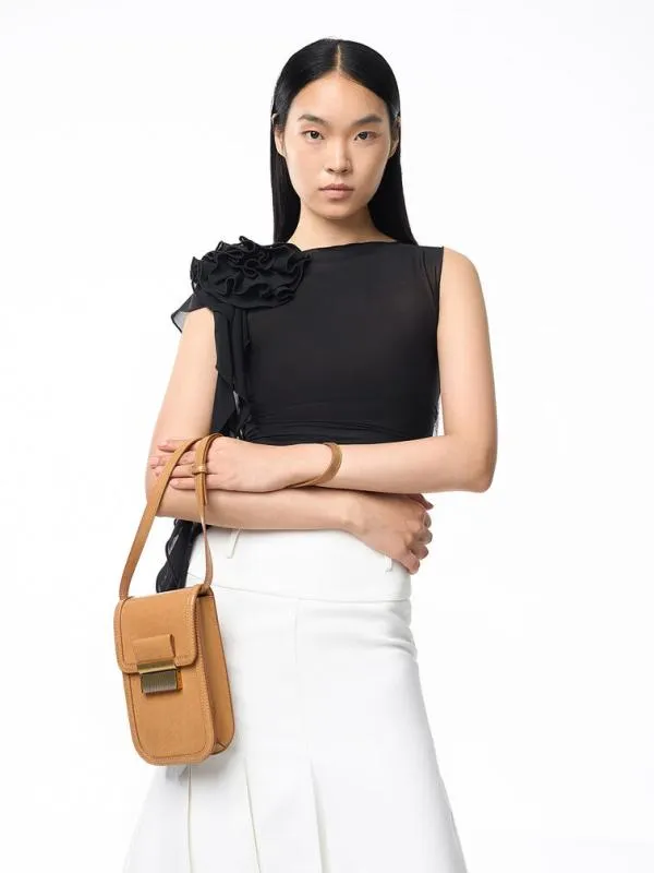 Women Mini Charlot Elongated Crossbody Bag 8211 Toffee CHARLES and KEITH Crossbody Bags