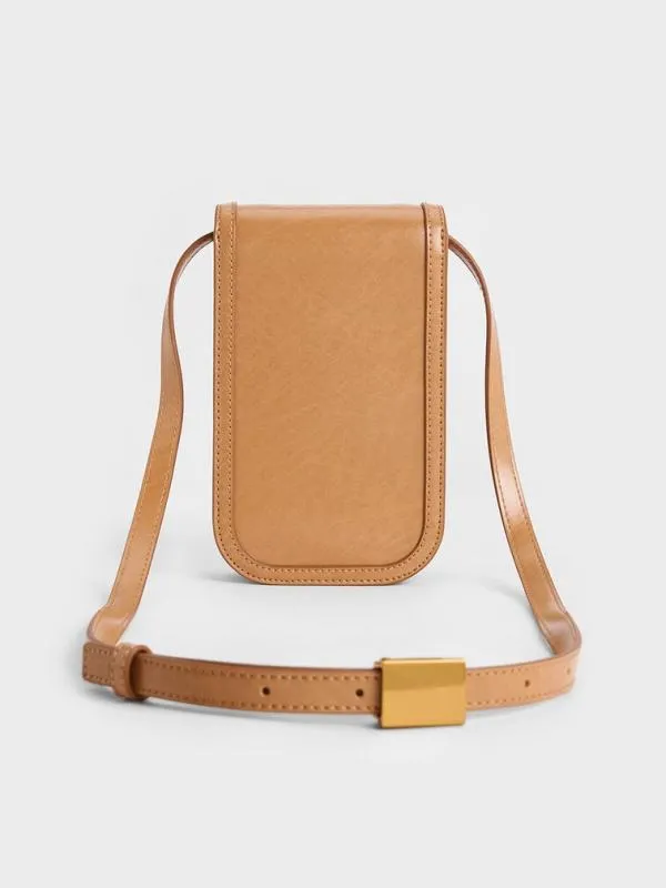 Women Mini Charlot Elongated Crossbody Bag 8211 Toffee CHARLES and KEITH Crossbody Bags