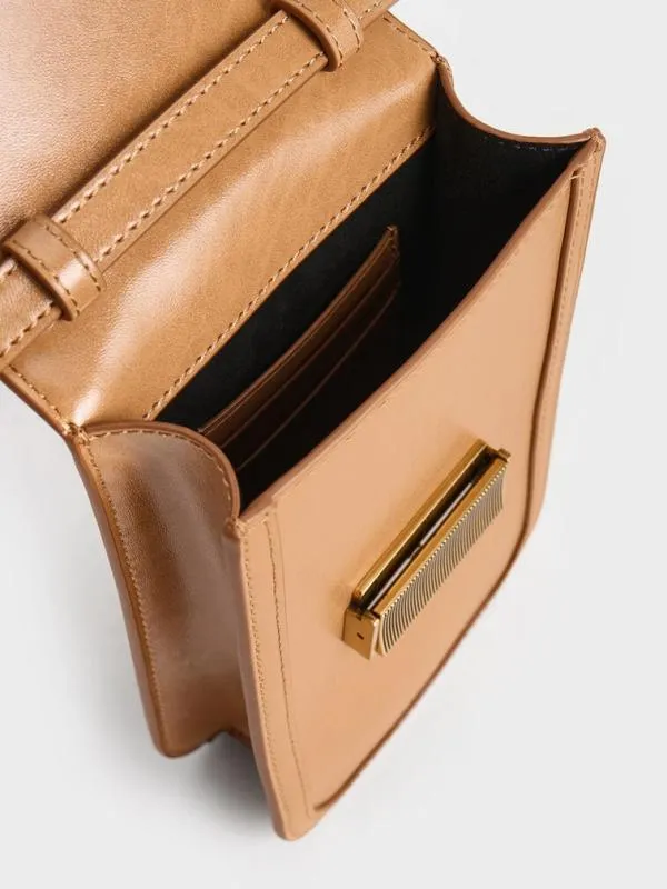 Women Mini Charlot Elongated Crossbody Bag 8211 Toffee CHARLES and KEITH Crossbody Bags