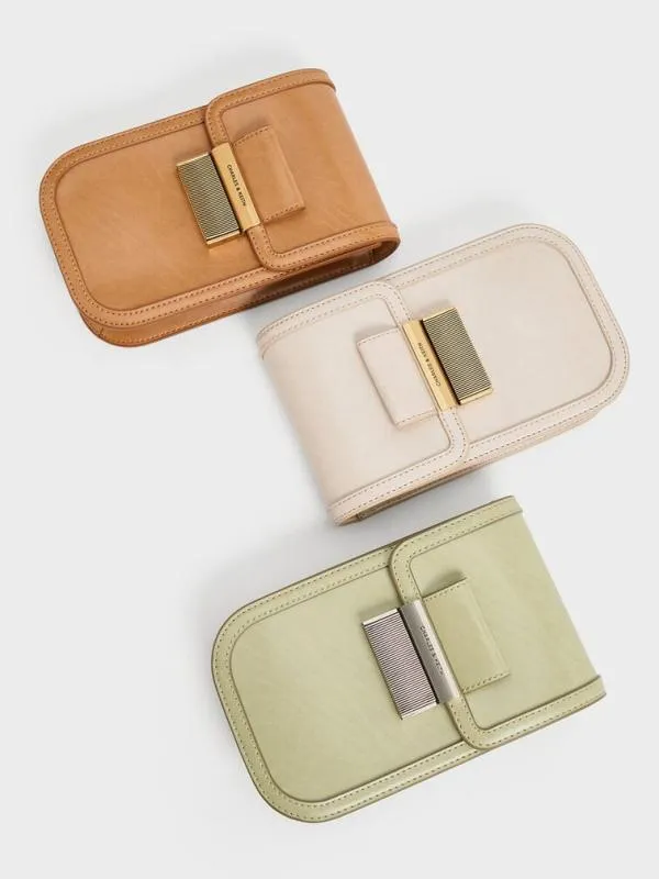 Women Mini Charlot Elongated Crossbody Bag 8211 Toffee CHARLES and KEITH Crossbody Bags