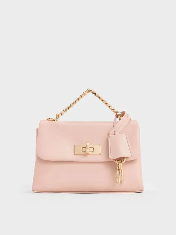 Women Mini Kerry ChainHandle Crossbody Bag 8211 Light Pink CHARLES and KEITH Crossbody Bags Women Mini Kerry ChainHandle Crossbody Bag 8211 Light Pink CHARLES and KEITH Crossbody Bags