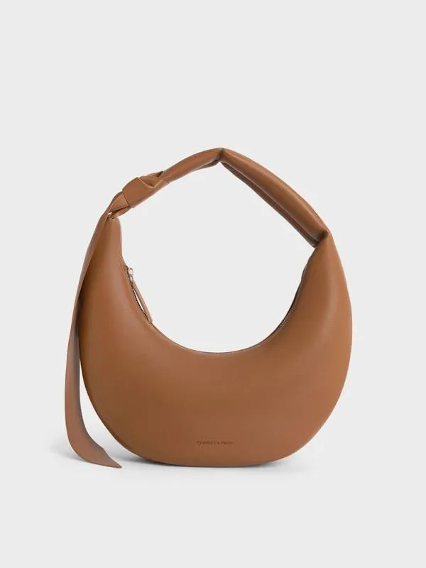 Women Mini Toni Knotted Crescent Hobo Bag 8211 Chocolate CHARLES and KEITH Hobo Bags Women Mini Toni Knotted Crescent Hobo Bag 8211 Chocolate CHARLES and KEITH Hobo Bags
