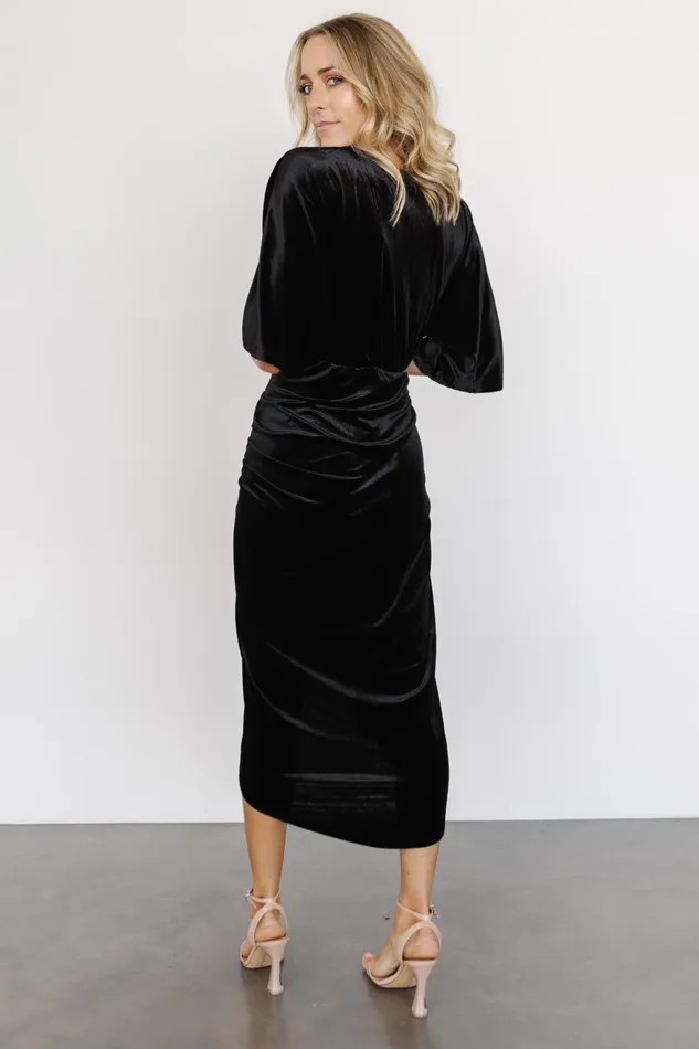 Women Mother Of The Bride Baltic Born Brendyn Ruched Velvet Dress Black Women Mother Of The Bride Baltic Born Brendyn Ruched Velvet Dress Black