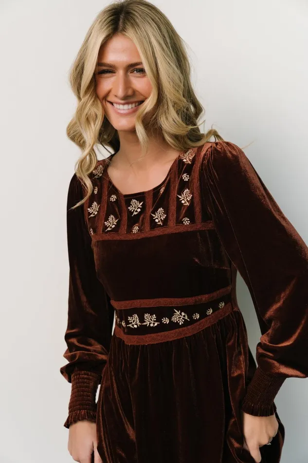 Women Mother Of The Bride Baltic Born Ingrid Velvet Maxi Dress Chocolate Women Mother Of The Bride Baltic Born Ingrid Velvet Maxi Dress Chocolate