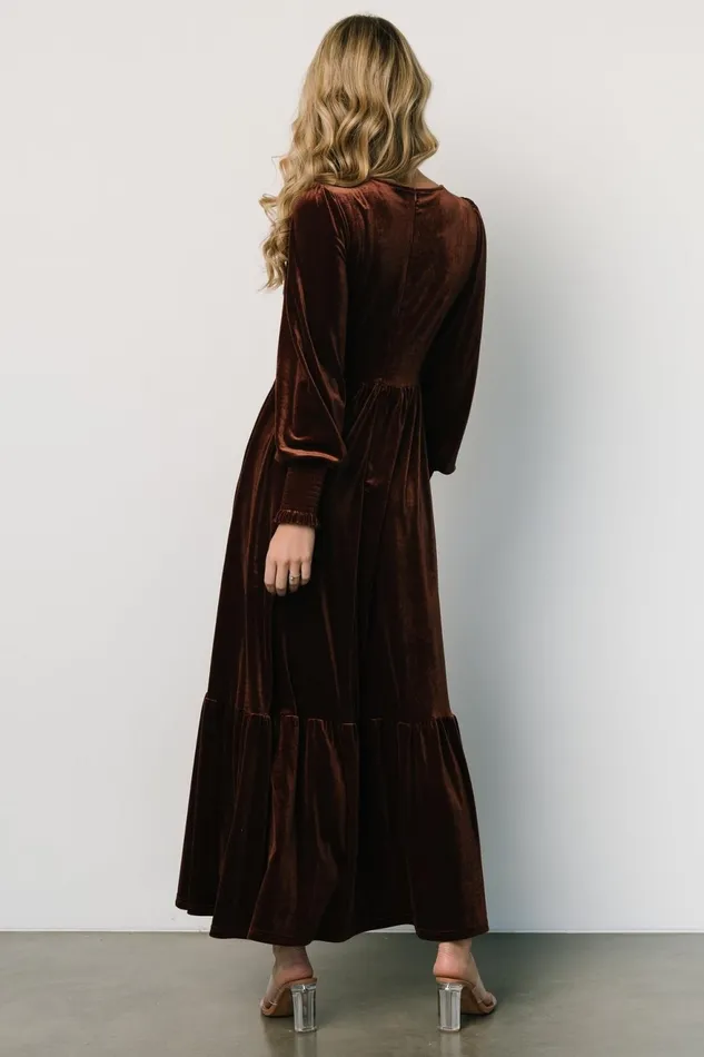 Women Mother Of The Bride Baltic Born Ingrid Velvet Maxi Dress Chocolate Women Mother Of The Bride Baltic Born Ingrid Velvet Maxi Dress Chocolate