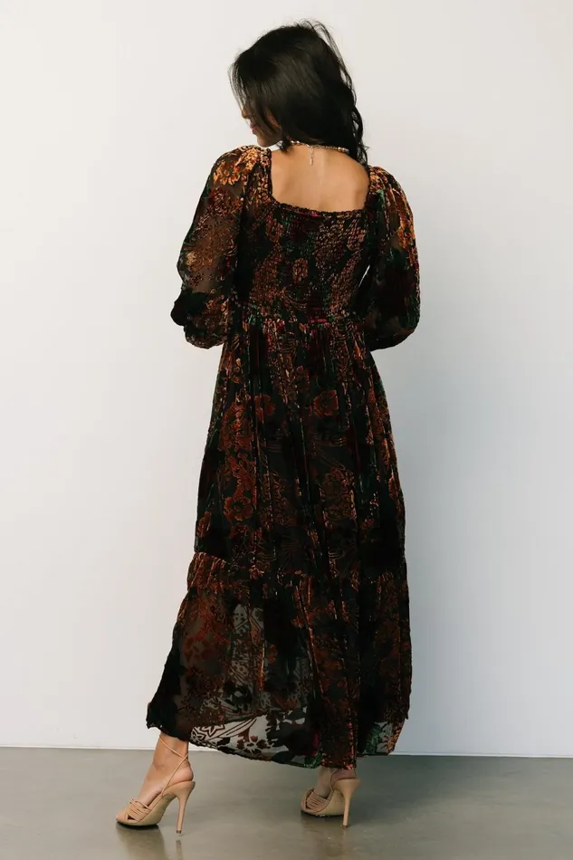 Women Mother Of The Bride Baltic Born Marlow Velvet Embossed Dress Black Multi Women Mother Of The Bride Baltic Born Marlow Velvet Embossed Dress Black Multi