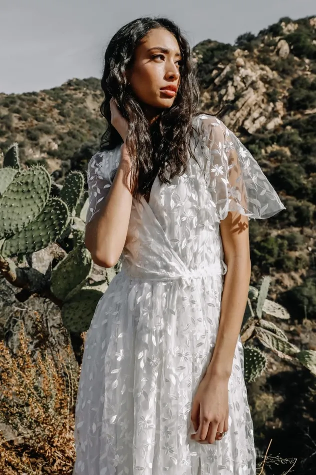 Women Mother Of The Bride Baltic Born Marseille Embossed Maxi Dress White