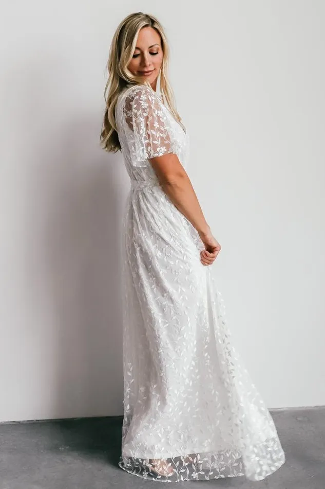 Women Mother Of The Bride Baltic Born Marseille Embossed Maxi Dress White