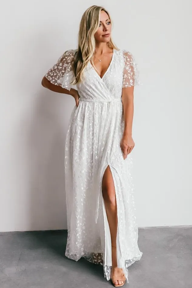 Women Mother Of The Bride Baltic Born Marseille Embossed Maxi Dress White