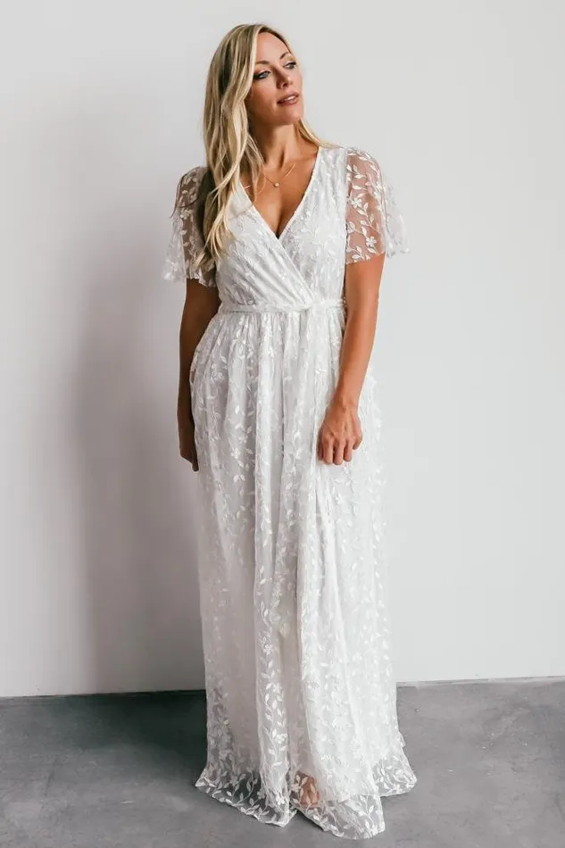 Women Mother Of The Bride Baltic Born Marseille Embossed Maxi Dress White