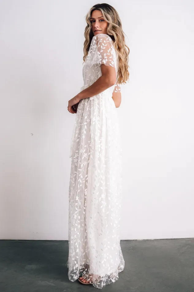 Women Mother Of The Bride Baltic Born Marseille Embossed Maxi Dress White