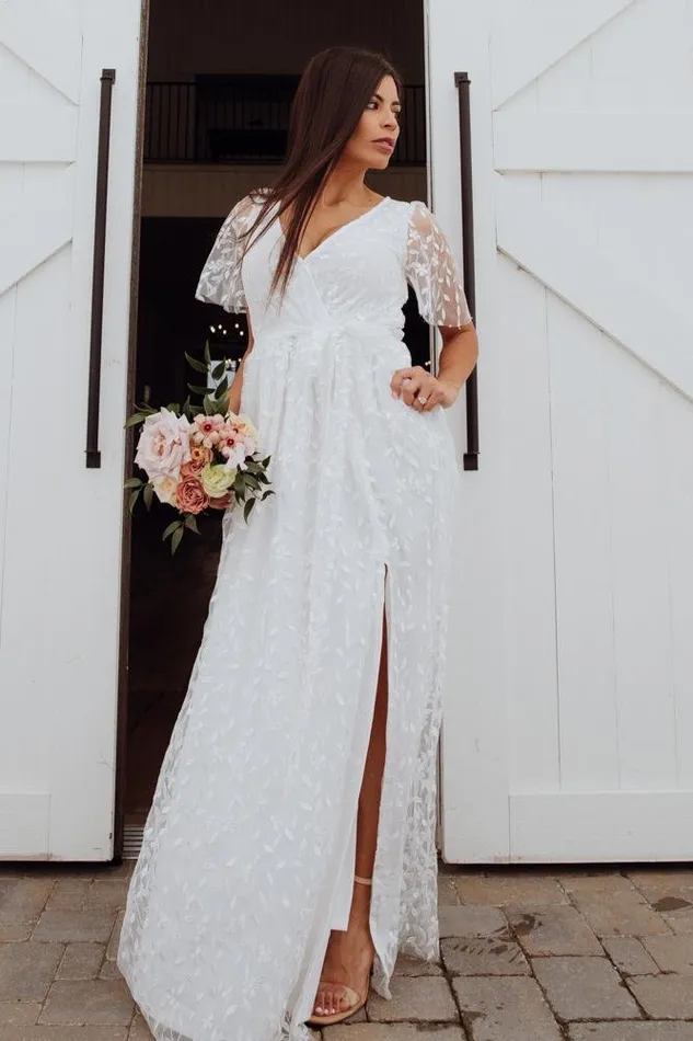 Women Mother Of The Bride Baltic Born Marseille Embossed Maxi Dress White