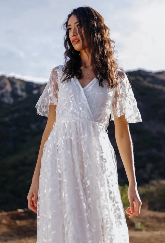 Women Mother Of The Bride Baltic Born Marseille Embossed Maxi Dress White
