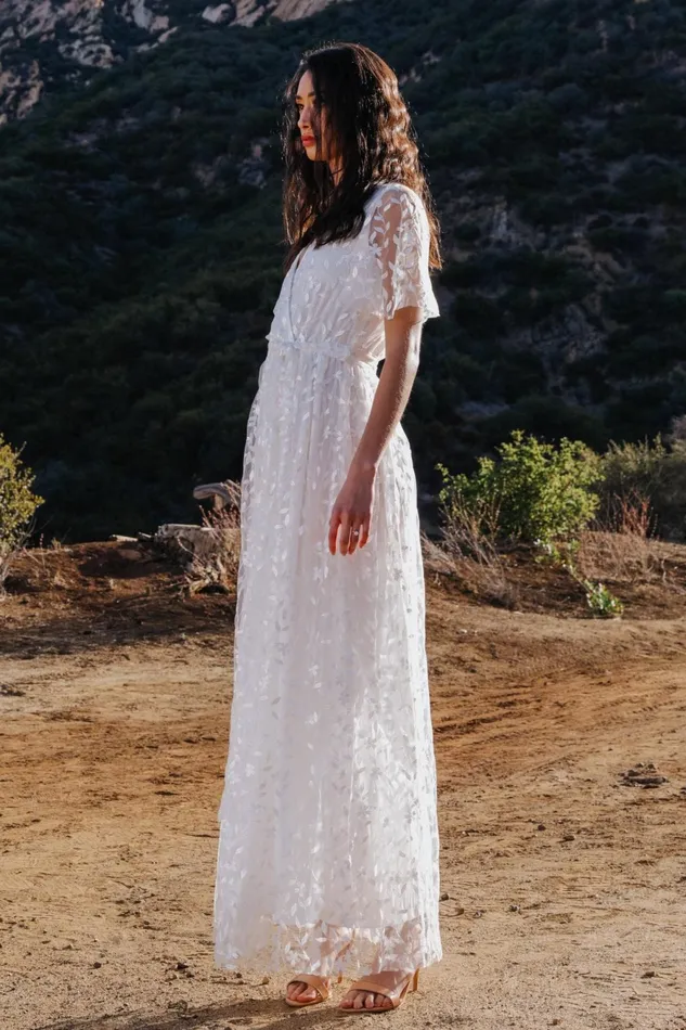 Women Mother Of The Bride Baltic Born Marseille Embossed Maxi Dress White