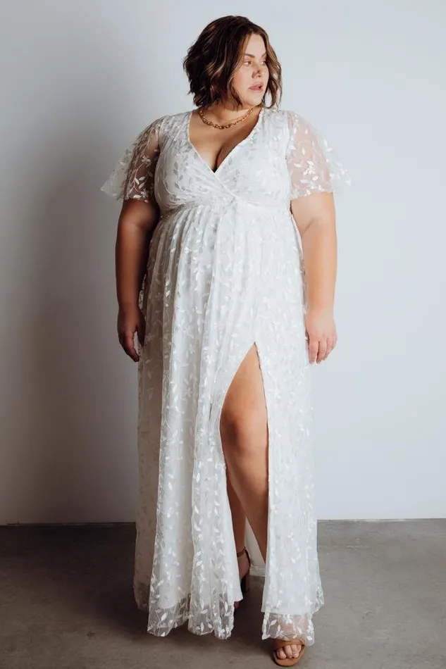 Women Mother Of The Bride Baltic Born Marseille Embossed Maxi Dress White