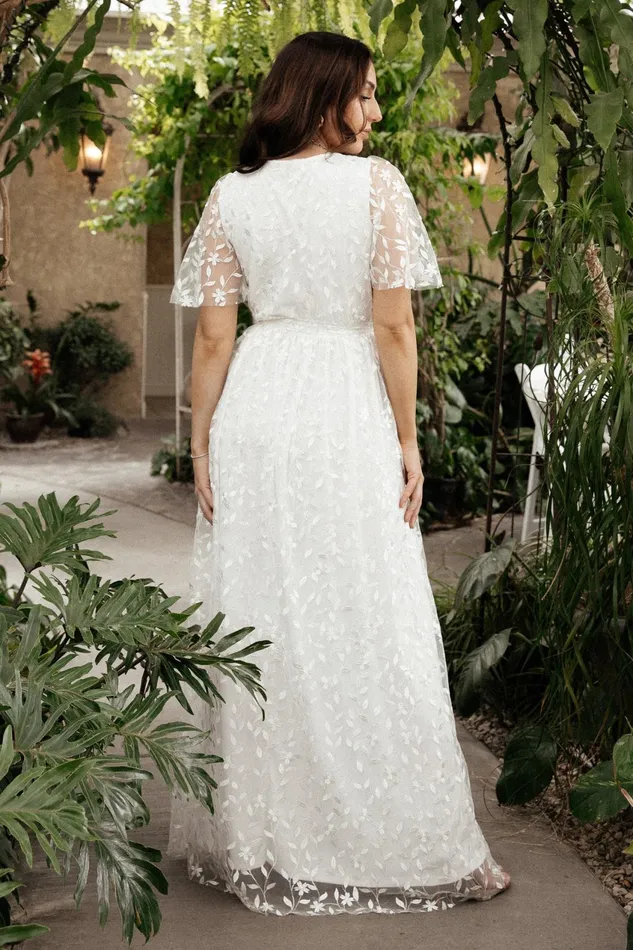 Women Mother Of The Bride Baltic Born Marseille Embossed Maxi Dress White