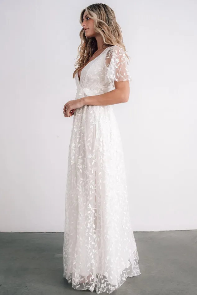 Women Mother Of The Bride Baltic Born Marseille Embossed Maxi Dress White