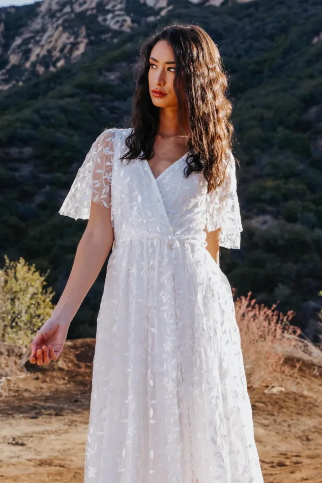 Women Mother Of The Bride Baltic Born Marseille Embossed Maxi Dress White