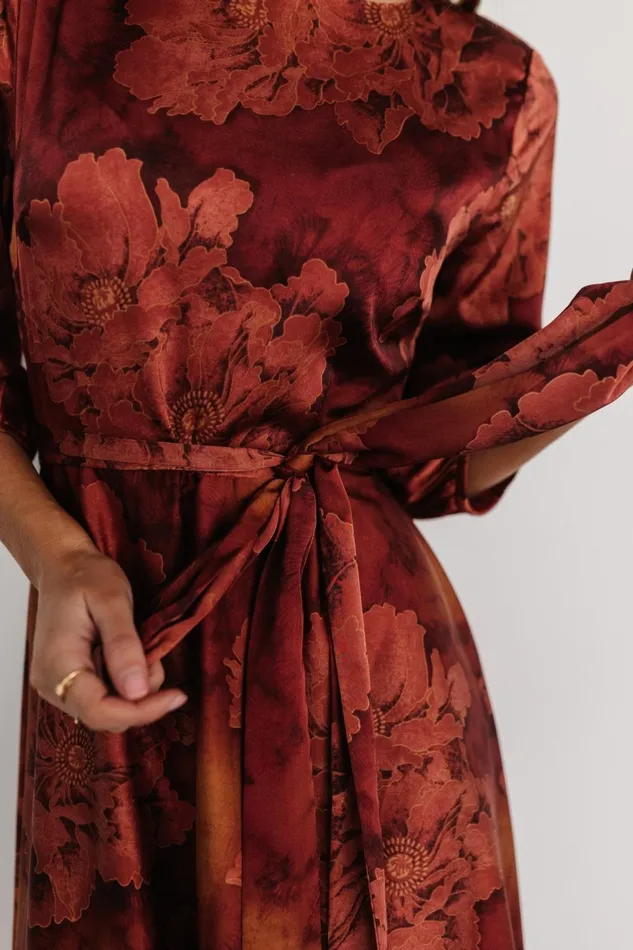 Women Mother Of The Bride Baltic Born Paula Satin Maxi Dress Terracotta Floral Women Mother Of The Bride Baltic Born Paula Satin Maxi Dress Terracotta Floral