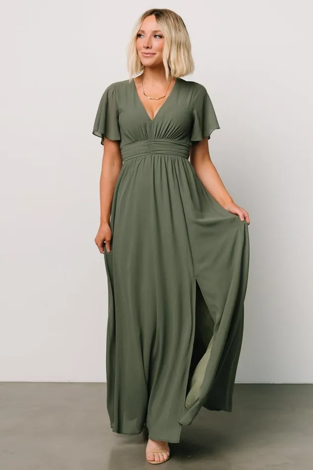Women Mother Of The Bride Baltic Born Ramona Maxi Dress Dark Sage
