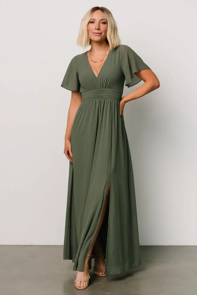 Women Mother Of The Bride Baltic Born Ramona Maxi Dress Dark Sage