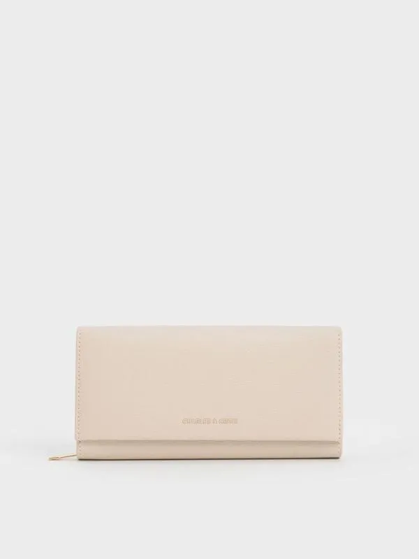 Women Muriel Front Flap Long Wallet 8211 Oat CHARLES and KEITH Long Wallets
