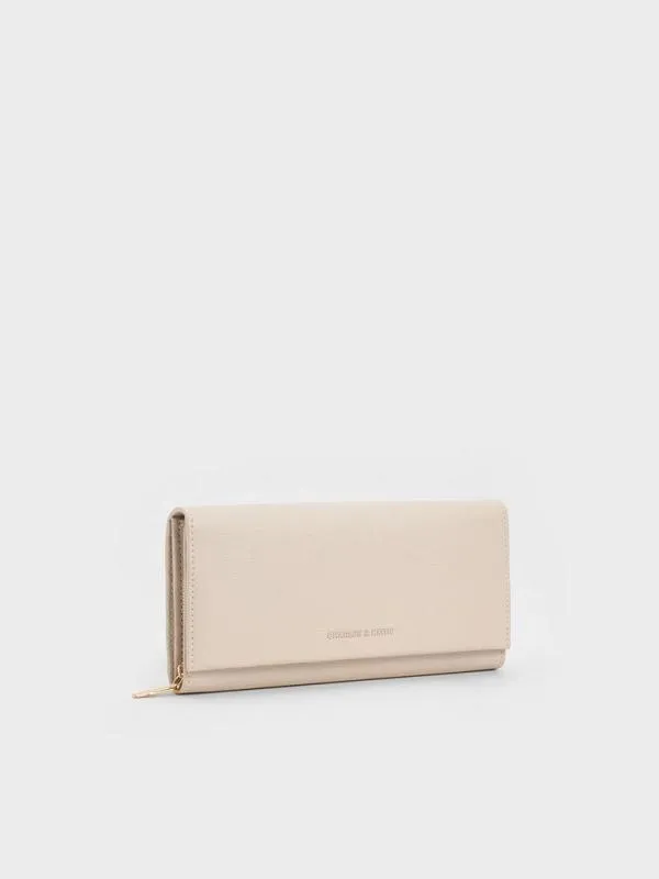 Women Muriel Front Flap Long Wallet 8211 Oat CHARLES and KEITH Long Wallets