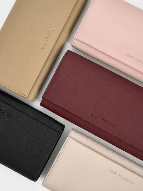 Women Muriel Front Flap Long Wallet 8211 Oat CHARLES and KEITH Long Wallets