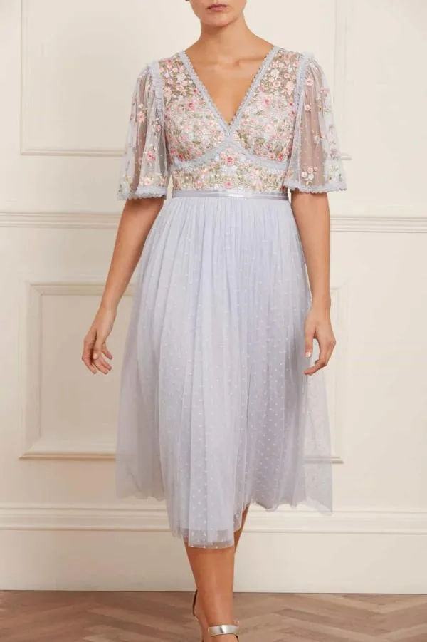 Women Needle and Thread Ribbon Bouquet Bodice Midaxi Dress Blue Women Needle and Thread Ribbon Bouquet Bodice Midaxi Dress Blue