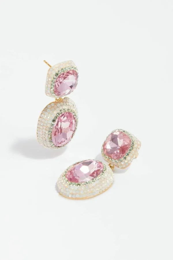 Women Needle and Thread Sentimental Rose Drop Earrings Pink Women Needle and Thread Sentimental Rose Drop Earrings Pink