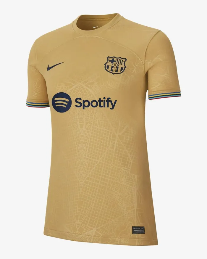 Women Nike All Clothing FC Barcelona 202223 Stadium Away Club Goldclub Goldobsidian