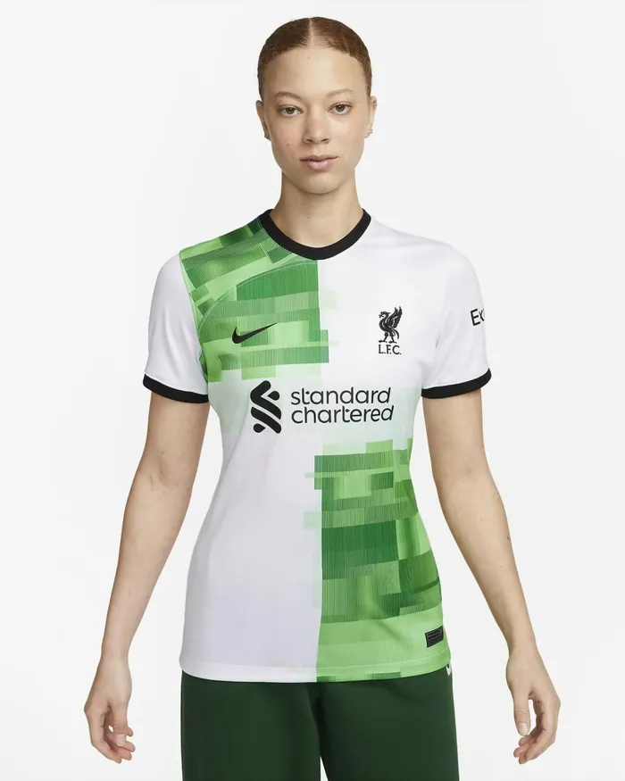 Women Nike All Clothing Liverpool FC 202324 Stadium Away Whitegreen Sparkblack